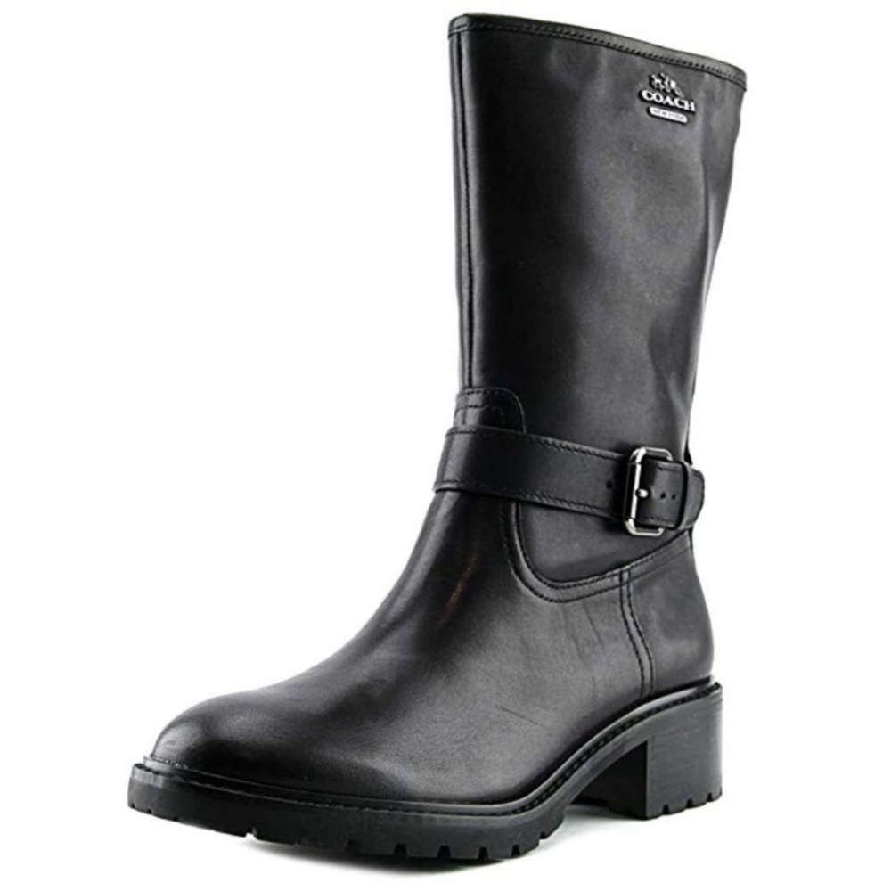 Coach Genie Mid-Shaft Leather Moto Boots